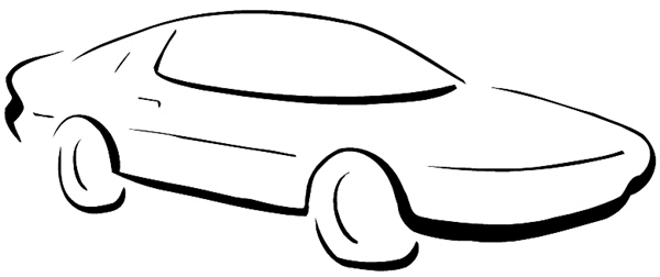 Sleek car drawing vinyl sticker. Customize on line.   Autos Cars and Car Repair 060-0424  